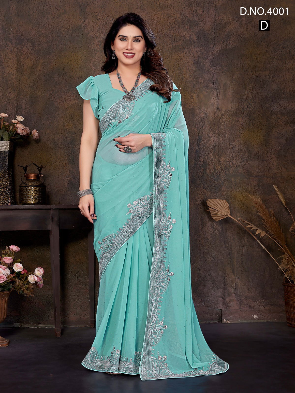 Jayshree 4001 A To D Georgette Occasion Wear Saree Wholesale In India